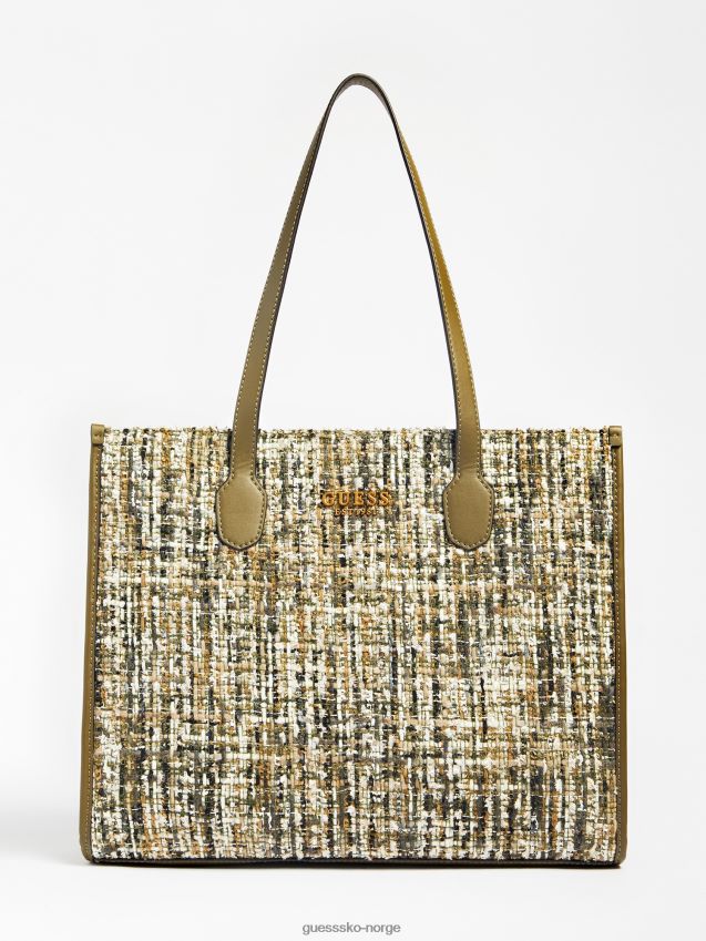 Guess silvana tweed shopper grønn grønn unisex F0LJ803930