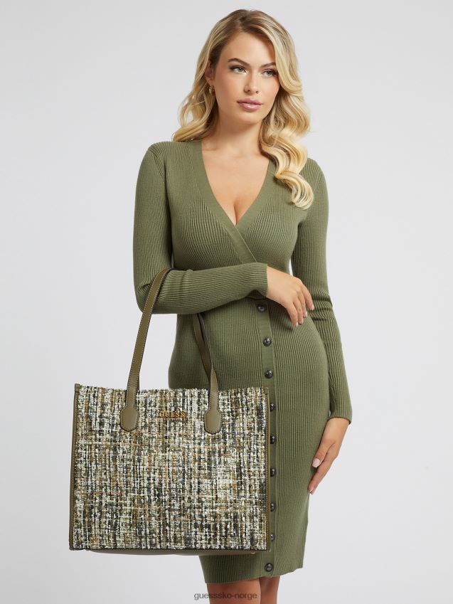 Guess silvana tweed shopper grønn grønn unisex F0LJ803930