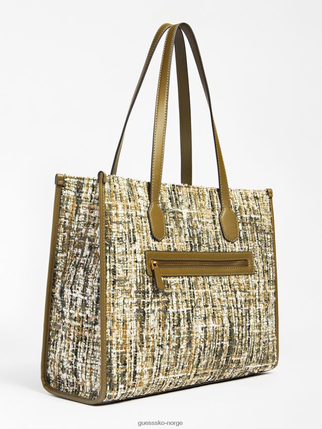 Guess silvana tweed shopper grønn grønn unisex F0LJ803930