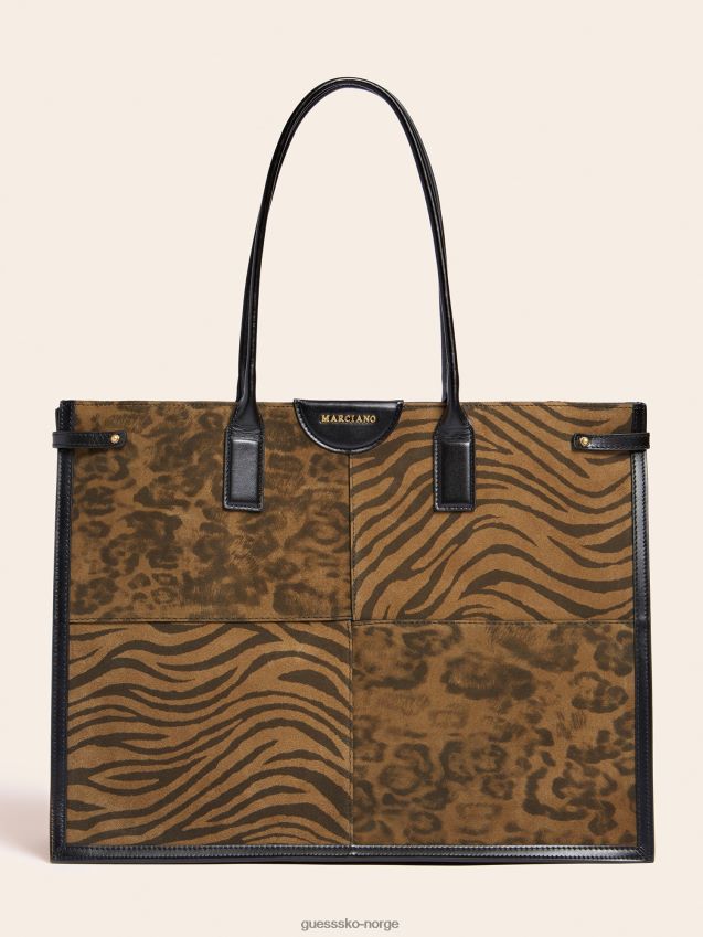Guess stilla ekte skinn shopper animalier dyrere unisex F0LJ805384