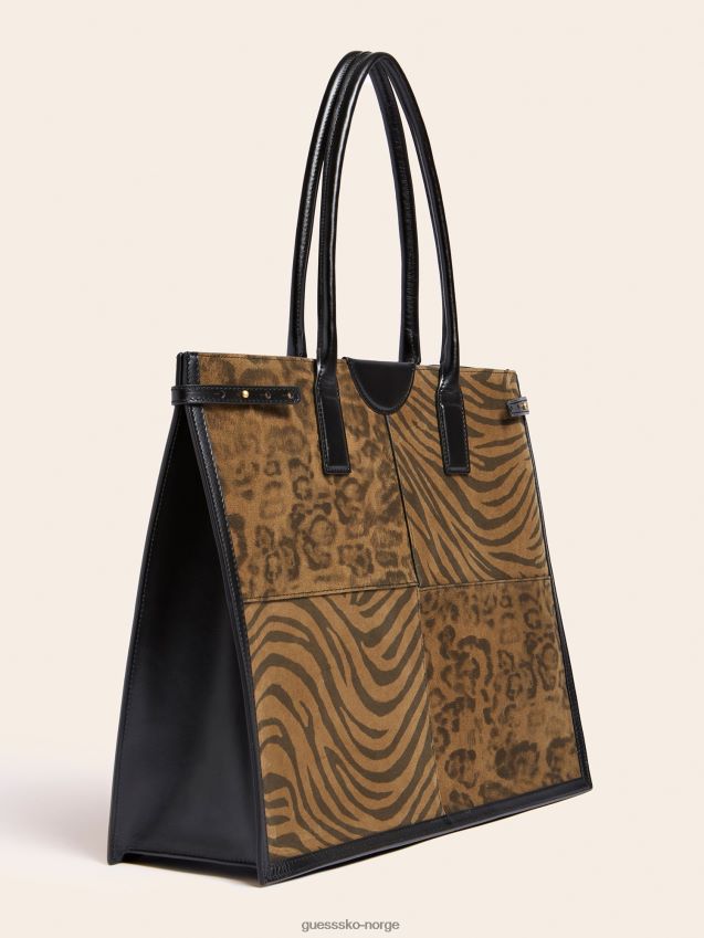 Guess stilla ekte skinn shopper animalier dyrere unisex F0LJ805384
