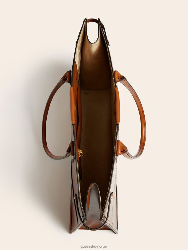 Guess stilla ekte skinn shopper brun brun unisex F0LJ805361