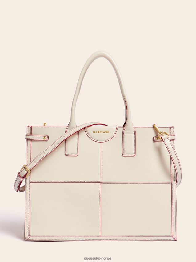 Guess stilla ekte skinn shopper hvit hvit unisex F0LJ805349