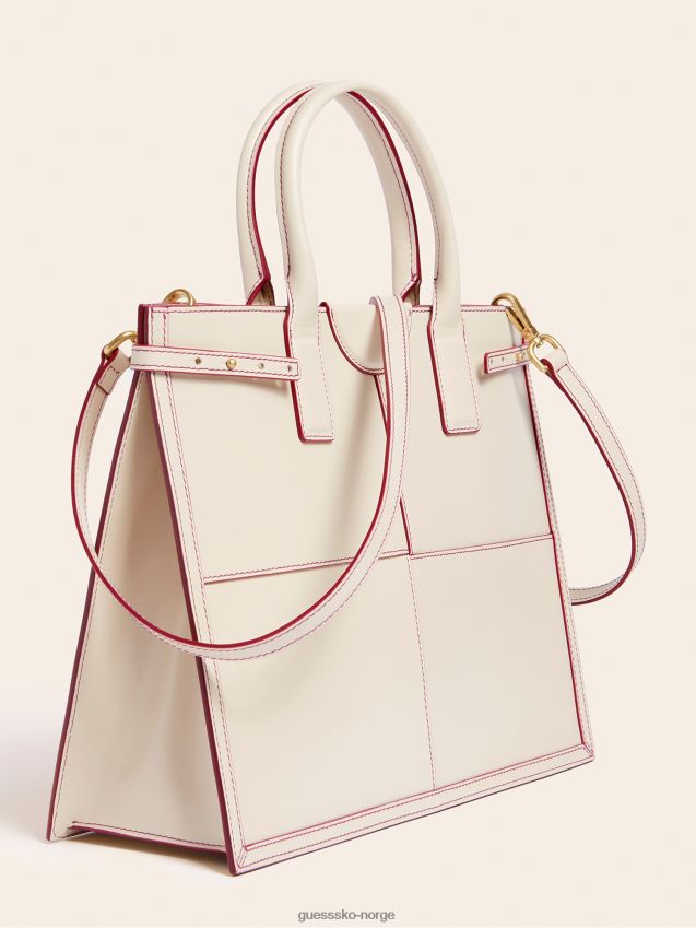 Guess stilla ekte skinn shopper hvit hvit unisex F0LJ805349