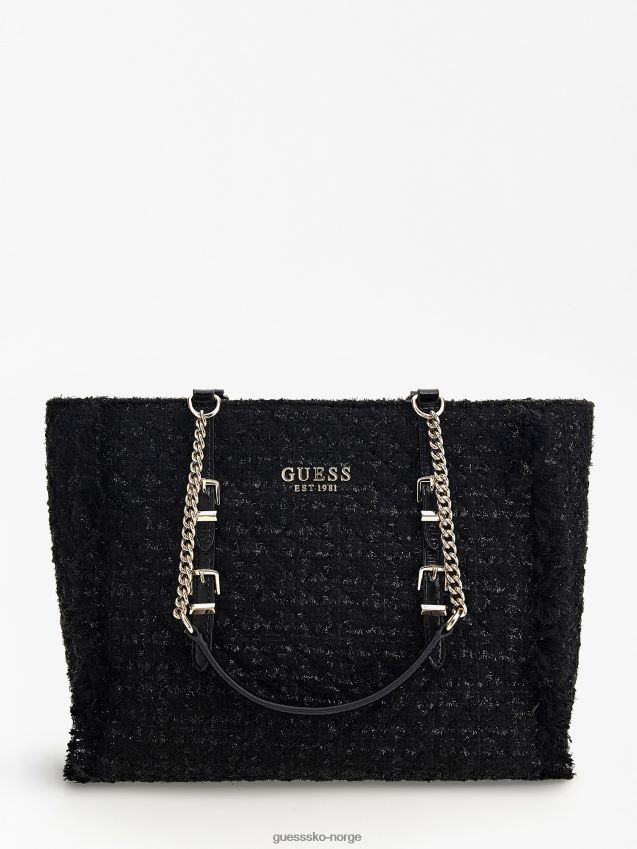 Guess svart adam tweed shopper svart unisex F0LJ805016