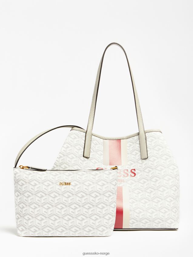 Guess vikky g cube logo shopper cream krem unisex F0LJ805279