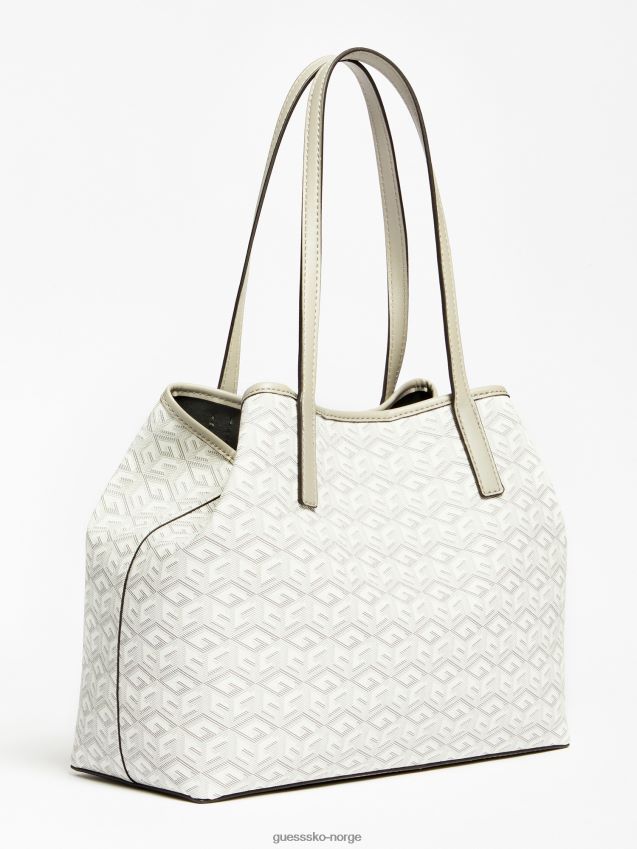Guess vikky g cube logo shopper cream krem unisex F0LJ805279