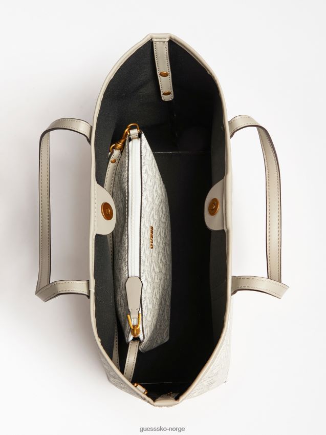 Guess vikky g cube logo shopper cream krem unisex F0LJ805279