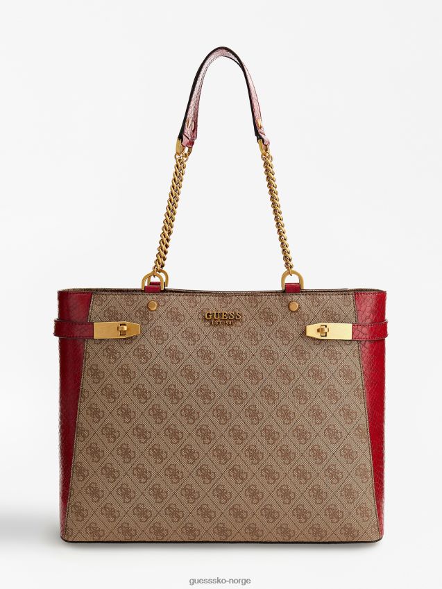 Guess zadie 4g logo shopper rød rød unisex F0LJ803734