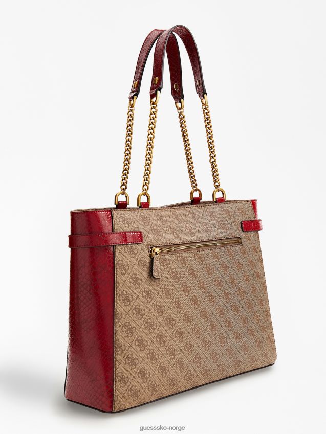 Guess zadie 4g logo shopper rød rød unisex F0LJ803734