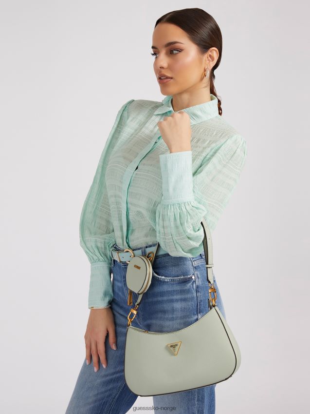 Guess alexie saffiano hobo grønn grønn unisex F0LJ805252