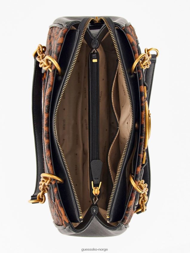 Guess aviana skulderveske i ekte skinn animalier dyrere unisex F0LJ805213