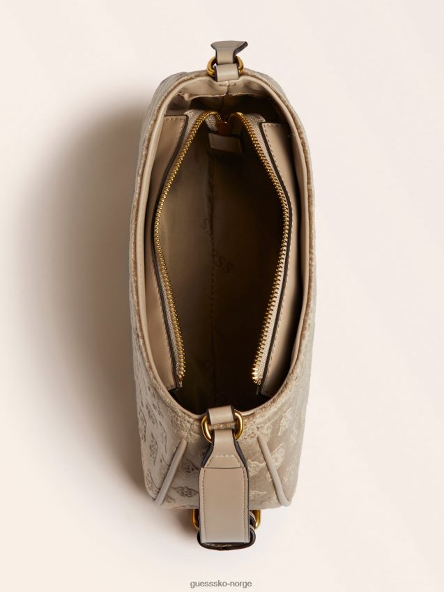 Guess beige kimi fløyels skulderveske beige unisex F0LJ805206