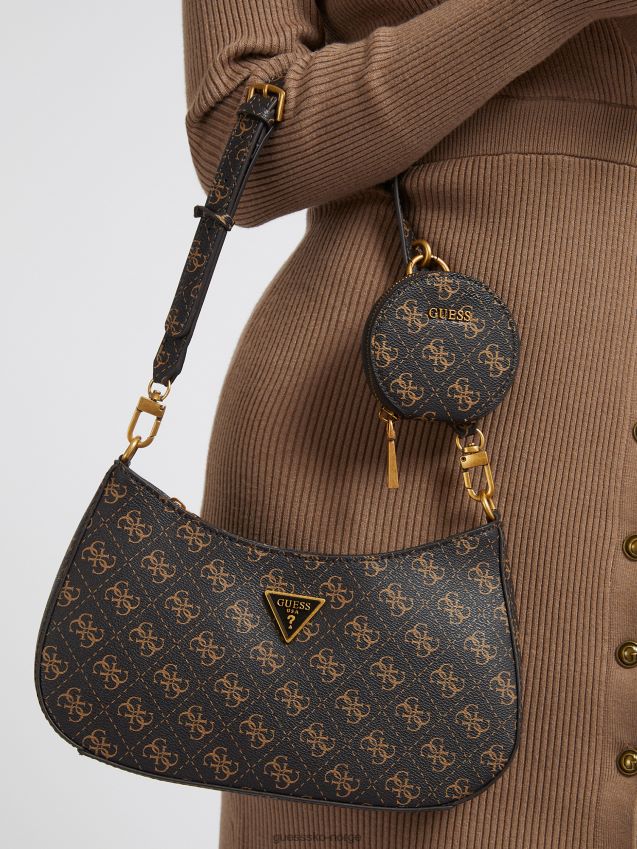 Guess brun alexie 4g skulderveske med logo brun unisex F0LJ805073