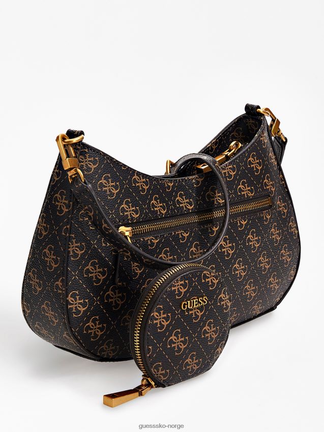 Guess brun alexie 4g skulderveske med logo brun unisex F0LJ805073