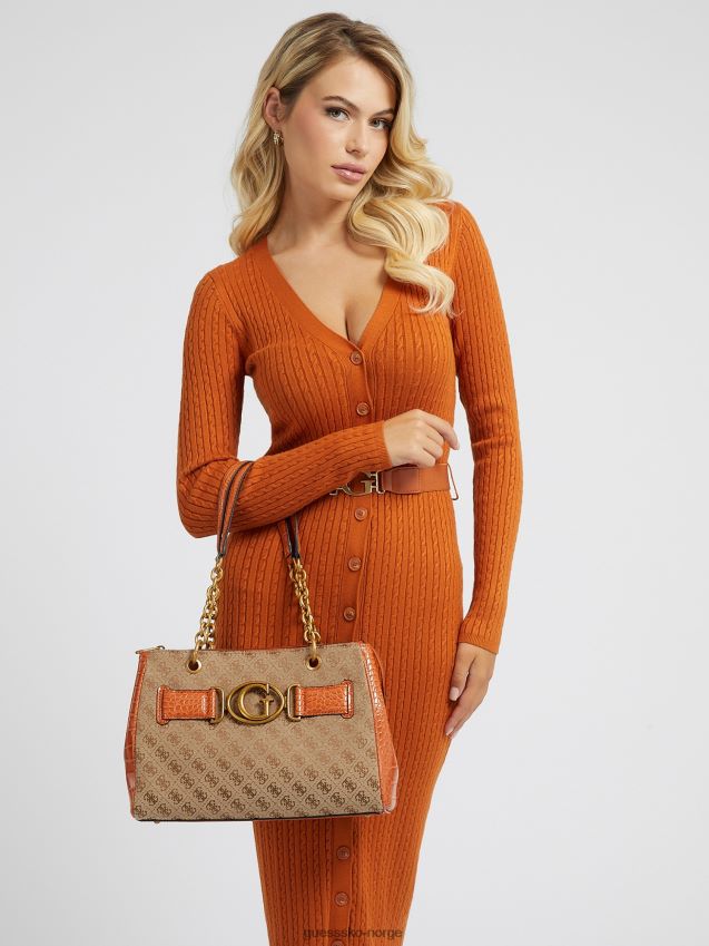 Guess brun aviana 4g skulderveske med logo brun unisex F0LJ805172