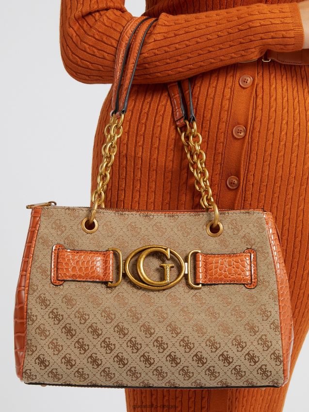 Guess brun aviana 4g skulderveske med logo brun unisex F0LJ805172