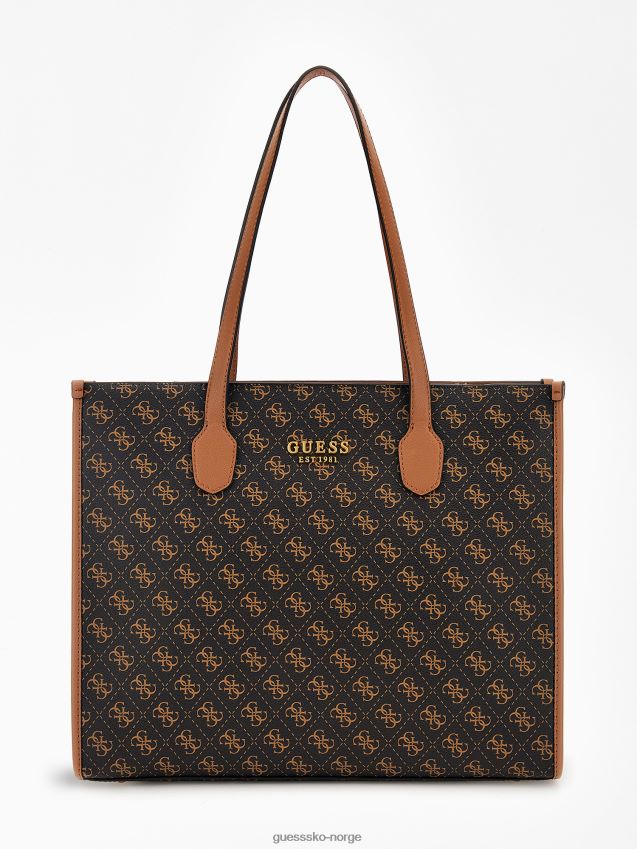 Guess brun silvana 4g skulderveske med logo brun unisex F0LJ805138