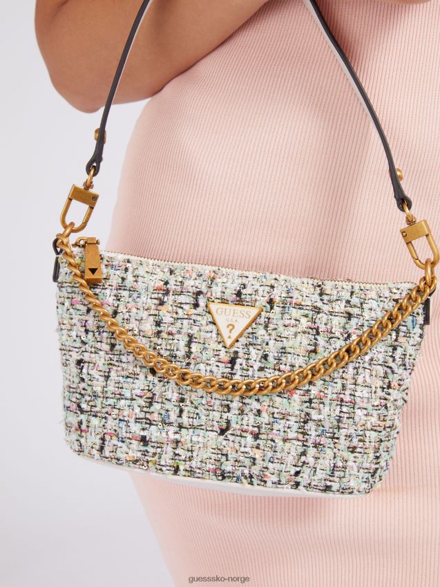 Guess cessily tweed mini bøtte bag gull gull unisex F0LJ804974