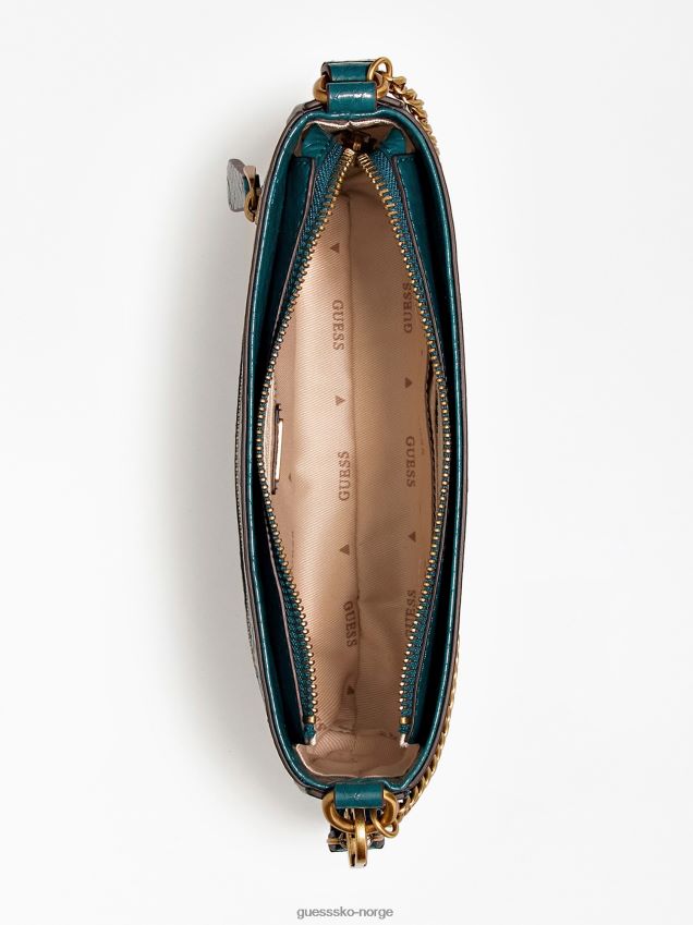 Guess katey python-print skulderveske blå blå unisex F0LJ803572