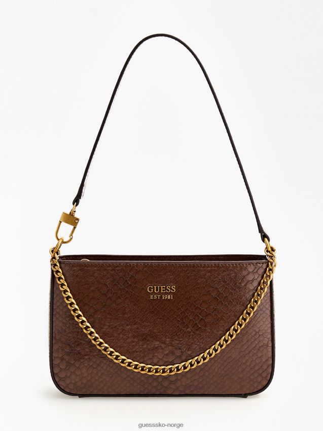 Guess katey python-print skulderveske brun brun unisex F0LJ803250
