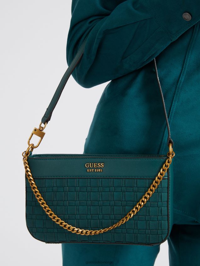 Guess katey vevd mini skulderveske grønn grønn unisex F0LJ803772