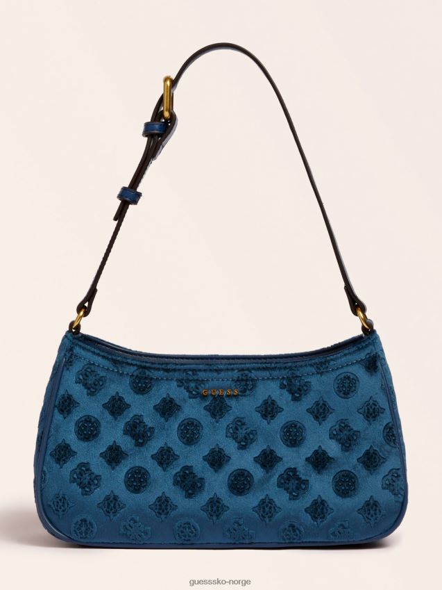 Guess kimi fløyels skulderveske blå blå unisex F0LJ805324
