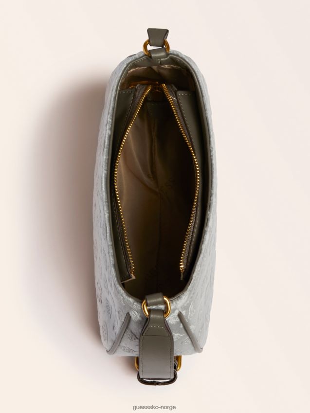 Guess kimi fløyels skulderveske grå grå unisex F0LJ805321