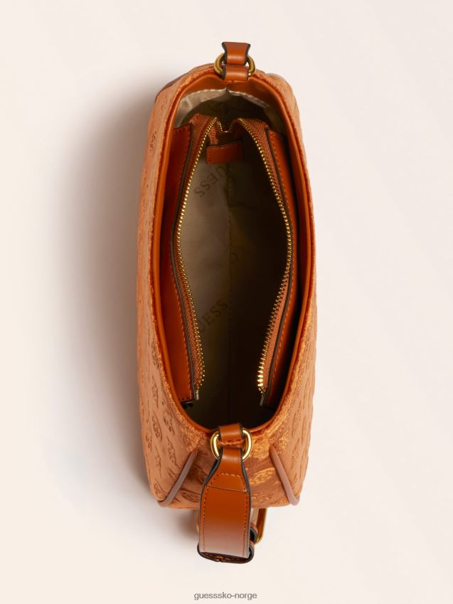 Guess kimi fløyels skulderveske oransje oransje unisex F0LJ805398