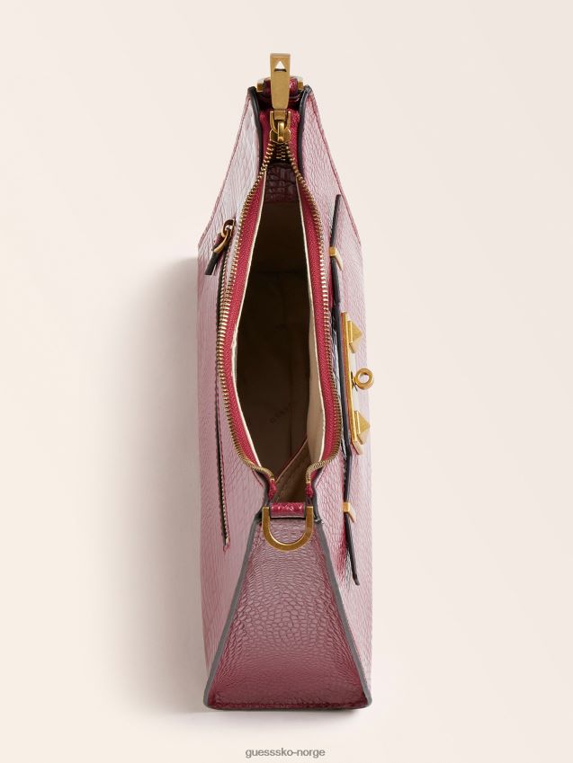 Guess lilla raffie skulderveske med krokodilletrykk lilla unisex F0LJ806305