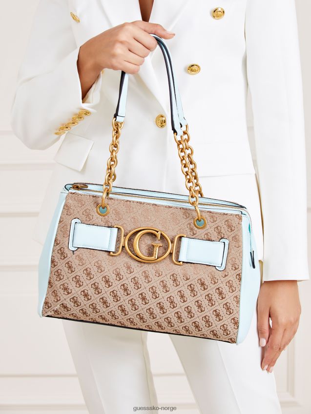 Guess lyseblå aviana 4g skulderveske med logo lyse blå unisex F0LJ803959