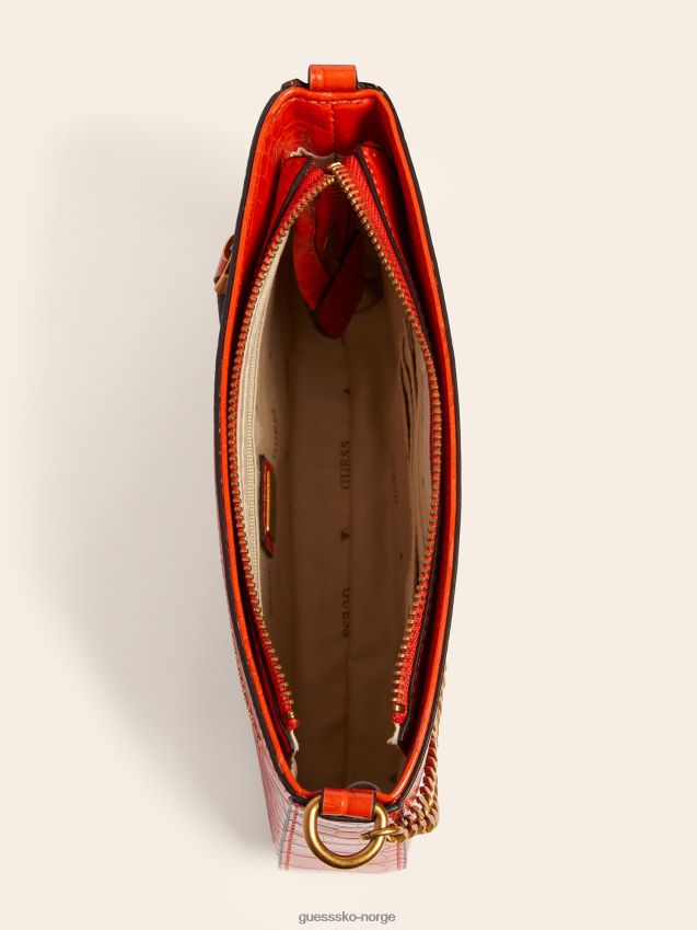 Guess oransje katey skulderveske med krokodilletrykk oransje unisex F0LJ805375