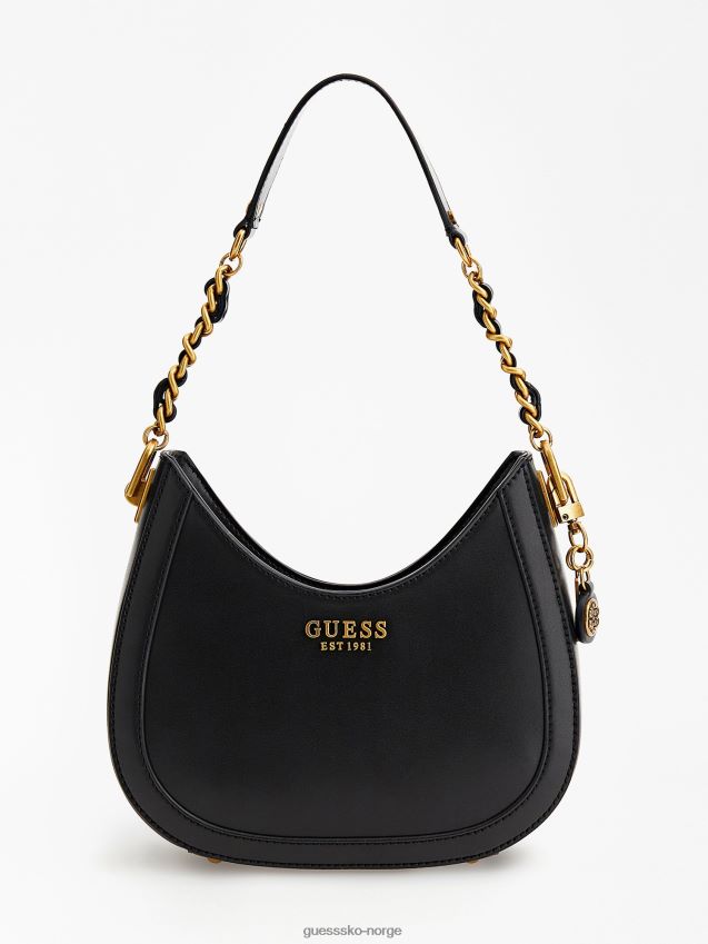 Guess svart abey mini hobo bag med kjedehåndtak svart unisex F0LJ805456