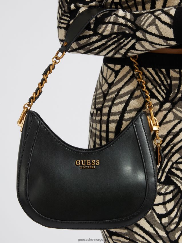 Guess svart abey mini hobo bag med kjedehåndtak svart unisex F0LJ805456