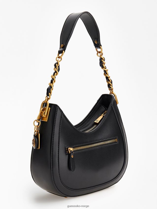 Guess svart abey mini hobo bag med kjedehåndtak svart unisex F0LJ805456