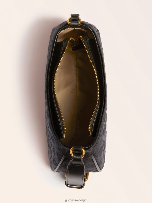 Guess svart kimi fløyels skulderveske svart unisex F0LJ805037