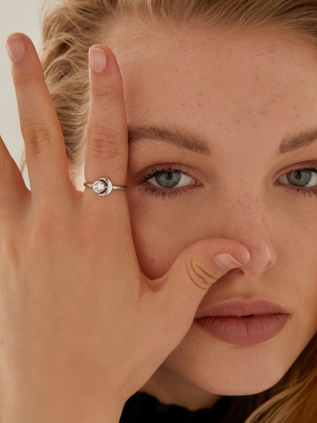 Guess månefasers ring sølv sølv unisex F0LJ804423