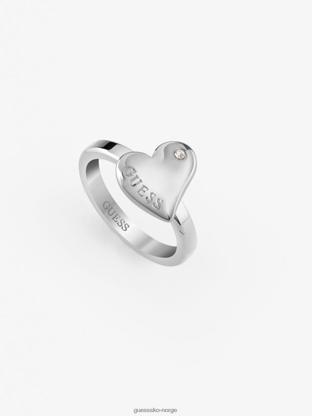 Guess sølv væske-hjerter-ring sølv unisex F0LJ804347