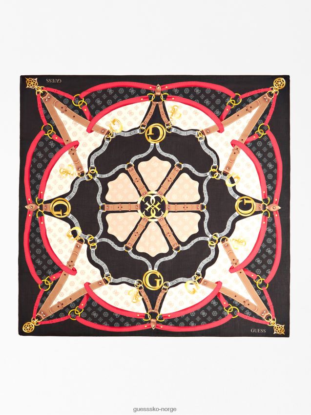 Guess 4g peon logo kefiah svart multi svart multi unisex F0LJ803852