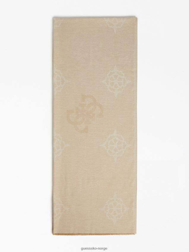 Guess 4g peon logo skjerf beige beige unisex F0LJ804434