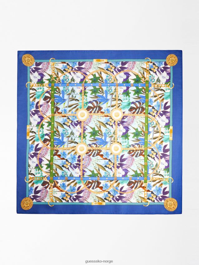 Guess blomstertrykk keffiyeh blå blå unisex F0LJ804529