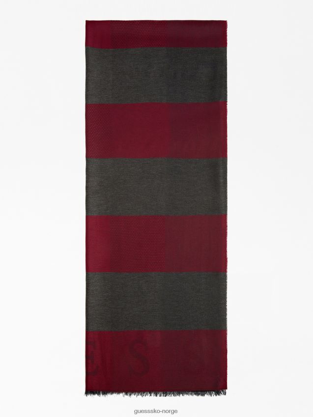 Guess burgunder maxi rutete skjerf burgunder unisex F0LJ801387