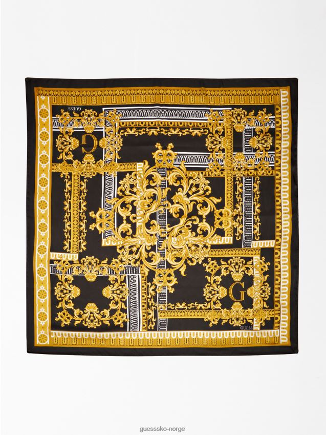 Guess halsduk med barokktrykk svart svart unisex F0LJ804204