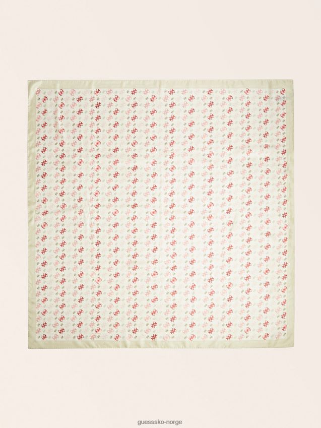 Guess hvit 4g logotrykk silke halstørkle hvit unisex F0LJ804048