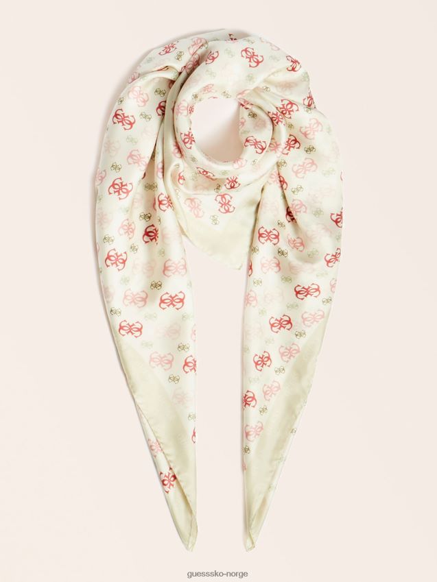 Guess hvit 4g logotrykk silke halstørkle hvit unisex F0LJ804048