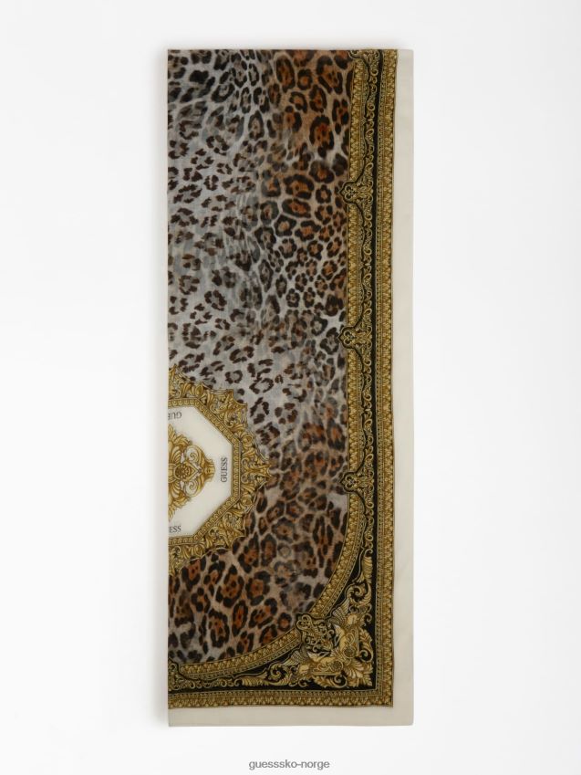 Guess hvitt animalier barokk skjerf hvit unisex F0LJ804040