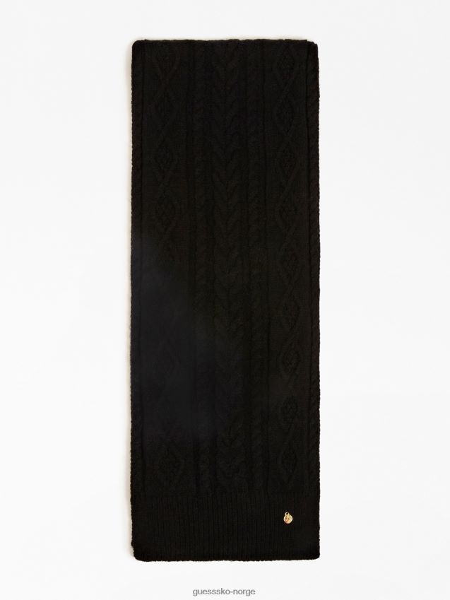 Guess kabelstrikket skjerf svart svart unisex F0LJ803995