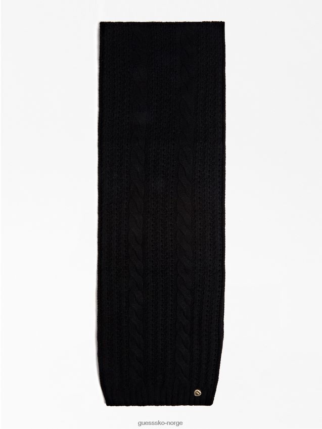 Guess kabelstrikket skjerf svart svart unisex F0LJ804227