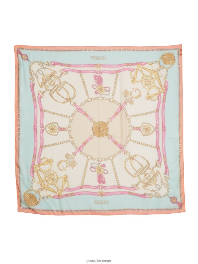 Guess korall camille gjennomsiktig silkeskjerf korall unisex F0LJ8010189