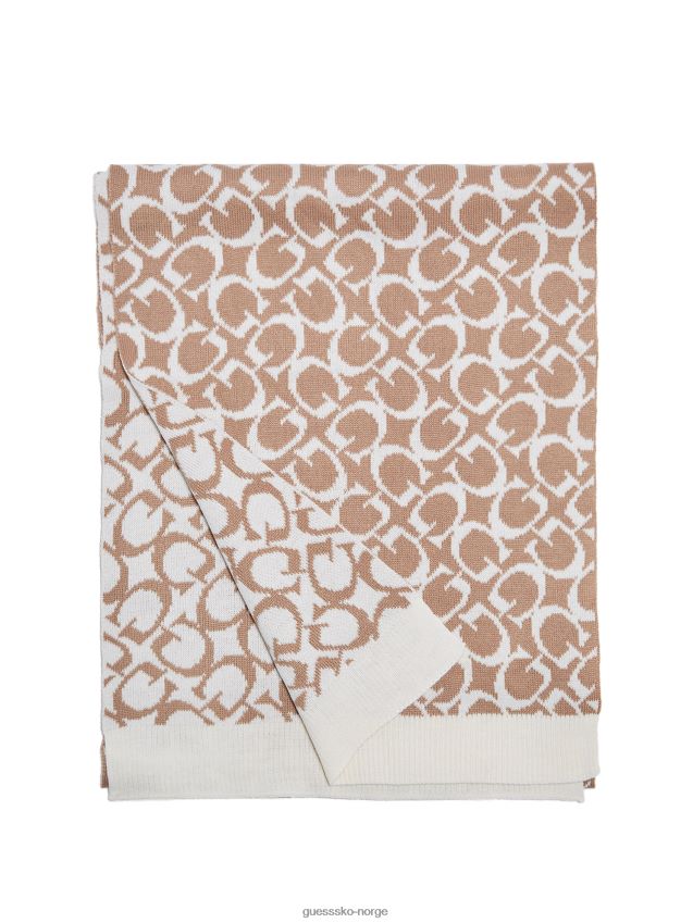 Guess krem allover g logo skjerf krem unisex F0LJ807718